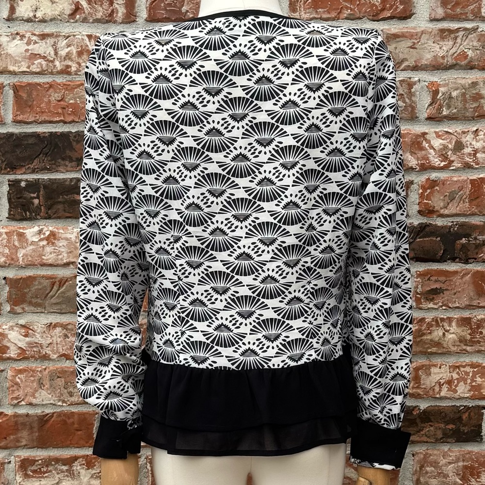 Stylebook black and white lace long sleeve peplum top / S / Excellent condition - Picture 6 of 13
